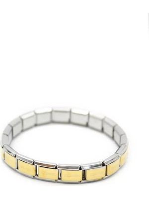 Lastikli Çelik Bilezik - Altın