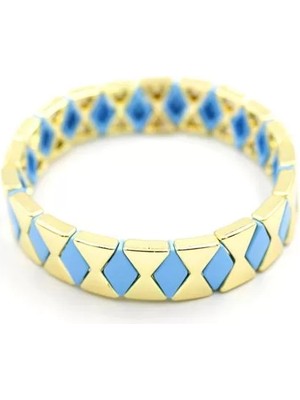 Lastikli Porselen Bilezik - Mavi