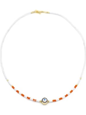 Boncuk Göz Kolye - Beyaz