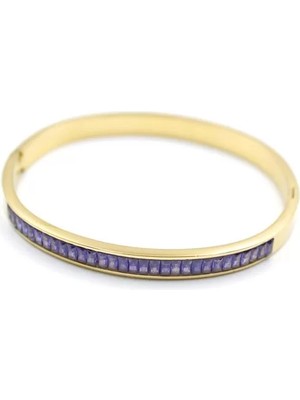 Baget Taşlı Bilezik - Mor