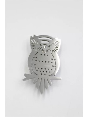 Çelik Baykuş Broş - Gümüş