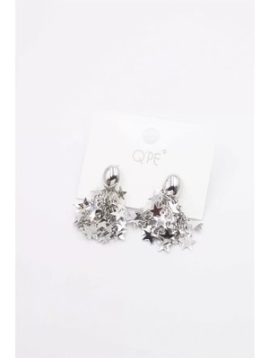 Yıldız Pullu Küpe - Gümüş