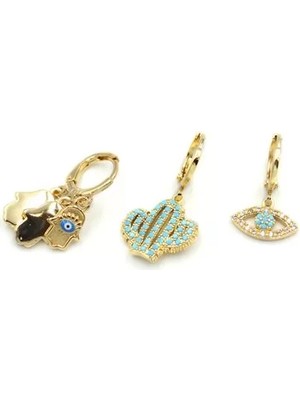 3'lü Halka Küpe - Altın