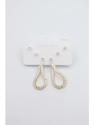 Çoklu Set Küpe - Altın