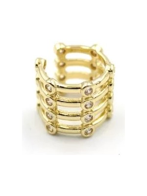 Taşlı Kıkırdak Küpe - Altın