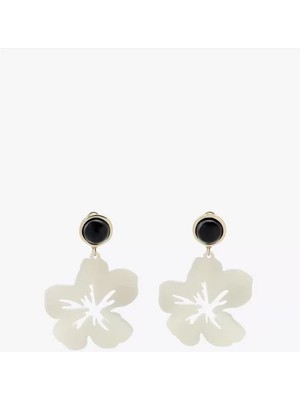 Çiçek Küpe - Krem