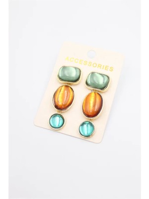 Taşlı Küpe - Çok Renkli