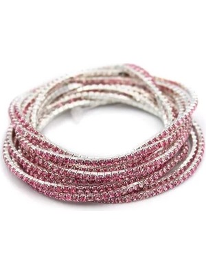 6'lı Lastikli Bileklik - Pembe