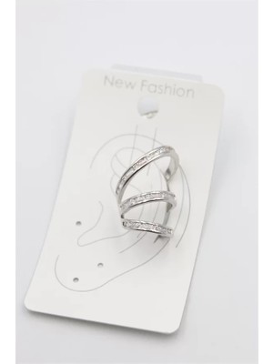 Taşlı Kıkırdak Küpe - Gümüş