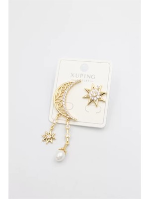 Ay Yıldız Küpe - Altın