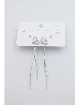 Çoklu Set Küpe - Gümüş