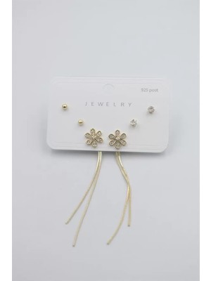 Çoklu Set Küpe - Altın