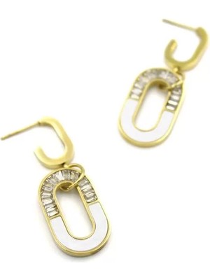 Baget Taşlı  Küpe - Altın