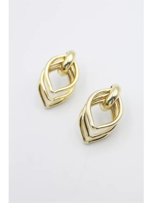 Metal Halka Küpe - Altın