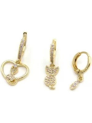 3'lü Halka Küpe - Altın