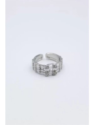 Baget Taşlı Yüzük - Gümüş