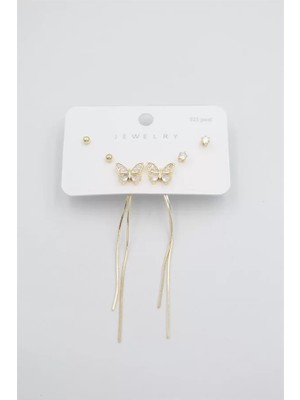 Çoklu Set Küpe - Altın