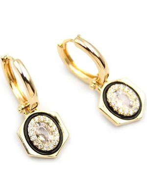 Taşlı Küpe - Beyaz