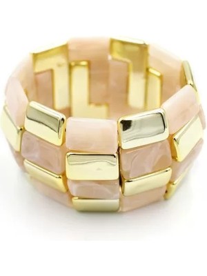 Lastikli Taşlı Bilezik - Pembe