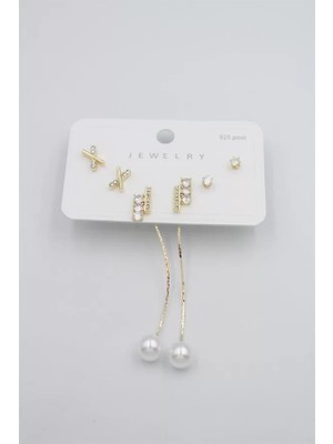 Çoklu Set Küpe - Altın