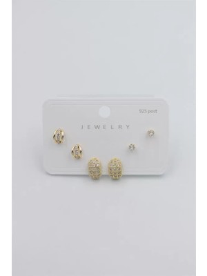 Çoklu Set Küpe - Altın