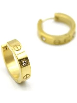 Taşlı Crt Küpe - Altın