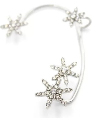 Çiçek Kıkırdak Küpe - Gümüş