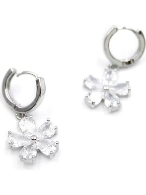 Çiçek Küpe - Beyaz