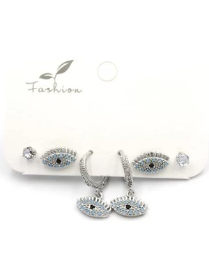 Çoklu Göz Küpe - Gümüş