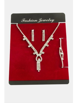 DS LLC Oval Taşlı Lüks Suyolu Set Kolye DLLSRSBJ34