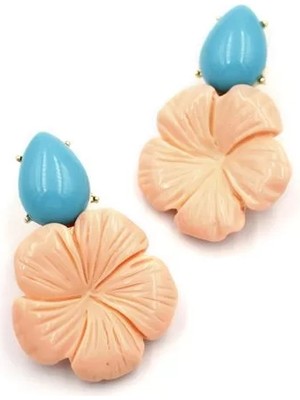 Çiçek Küpe - Somon