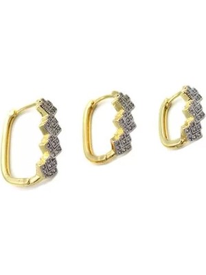 3'lü Halka Küpe - Altın