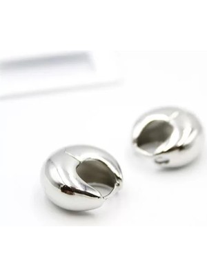 Oval Halka Küpe - Gümüş