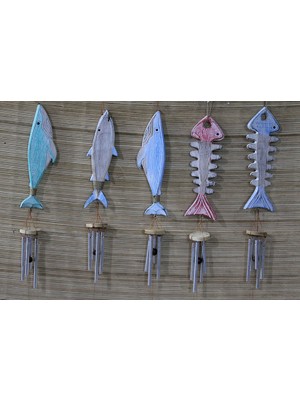 Ethab Ticaret Ahşap Balıklı Metal Çan