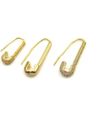 3'lü Filkete Küpe - Altın