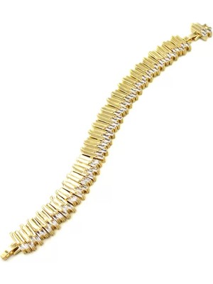 Taşlı Vip Bileklik - Altın