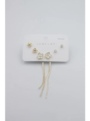 Çoklu Set Küpe - Altın