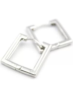 Kare Halka Küpe - Gümüş