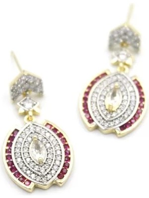 Taşlı Küpe - Pembe