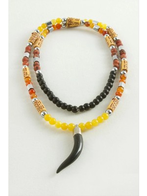 DS LLC Fil Dişi Akik Doğaltaş Kolye DLLSRSBJ34