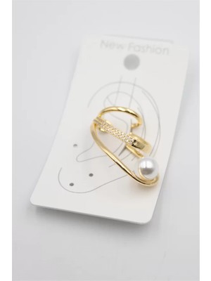 Taşlı Kıkırdak Küpe - Altın