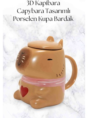 Wolawood Kapibara 3D Porselen Kupa Bardak Dekoratif Hediyelik Eşya Capybara Kahve Çay Kupası Özel Hediye Seçeneği
