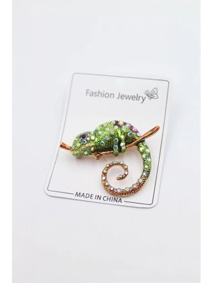 Bukalemun Broş - Yeşil