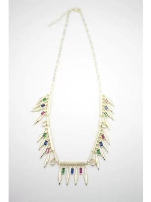 Taş Sallantılı Marka Kolye - Altın