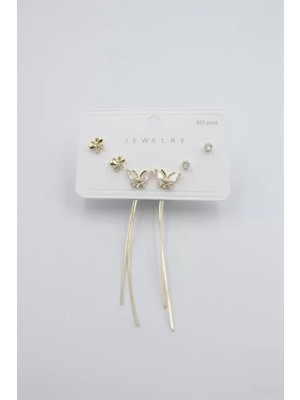 Çoklu Set Küpe - Altın