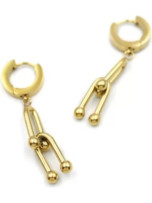 Tf Zincir Küpe - Altın