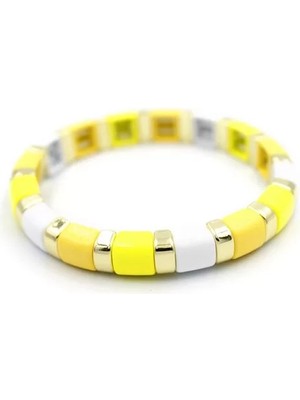 Lastikli Porselen Bilezik - Sarı