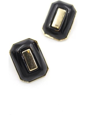 Dikdörtgen Küpe - Siyah