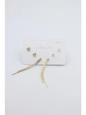 Çoklu Set Küpe - Altın