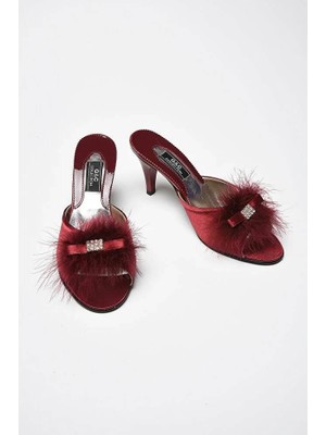 GC Terlikler Taşlı Kaztüyü Taşlı Platform Bayan Terlik 215